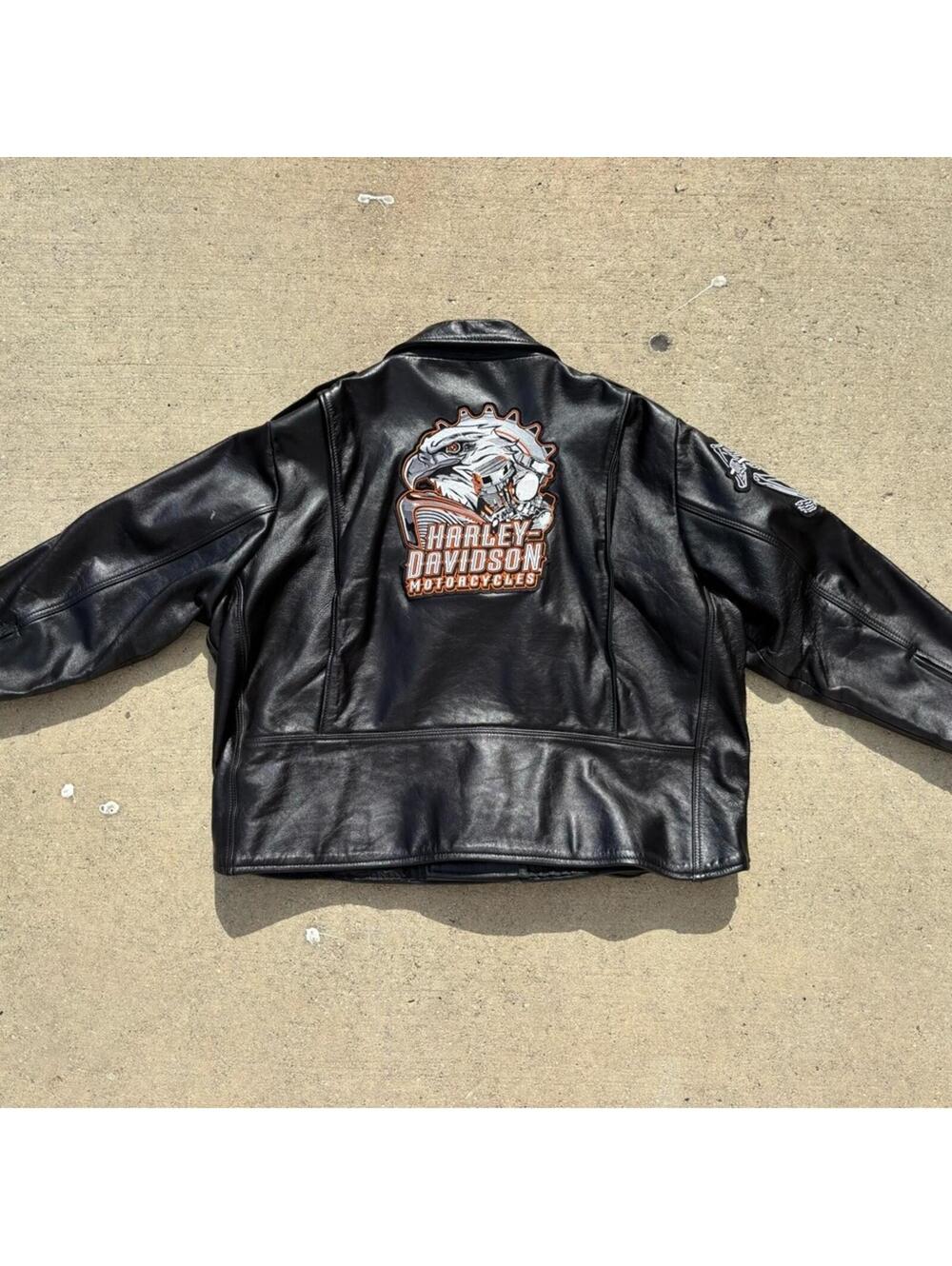 Vintage 80's Harley-Davidson Black Leather Motorcycle Jacket